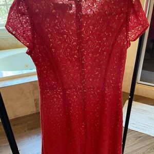 Ann Taylor Loft Size 6 Pink/Red Cap Sleeve dress